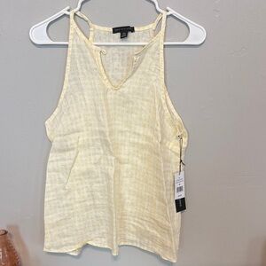 Saks 5th Ave yellow halter top